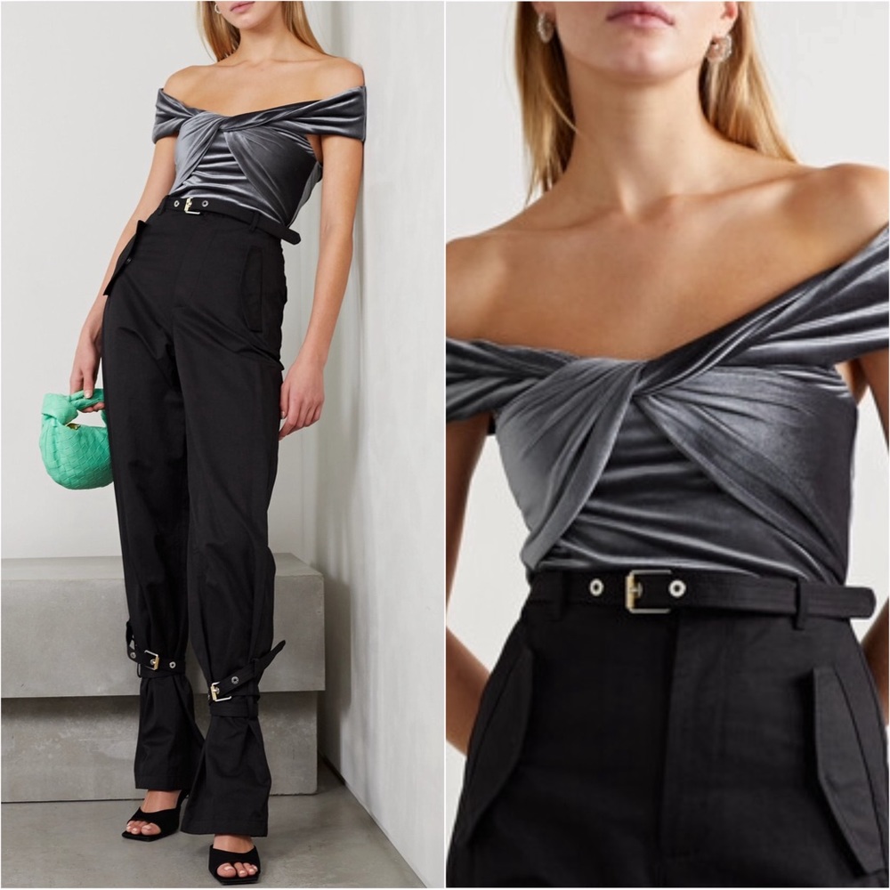 Alix NYC Velvet Twist Bodysuit